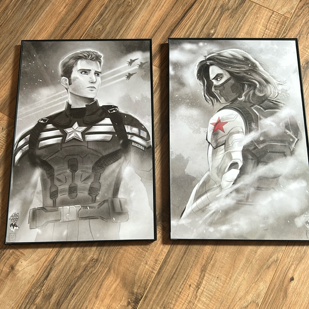 2 Art Prints😍 Winter Solider and Captain America!
